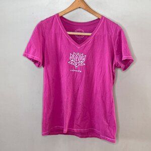 Life is Good Namaste T-shirt-‎ Size women's Classic Fit Small